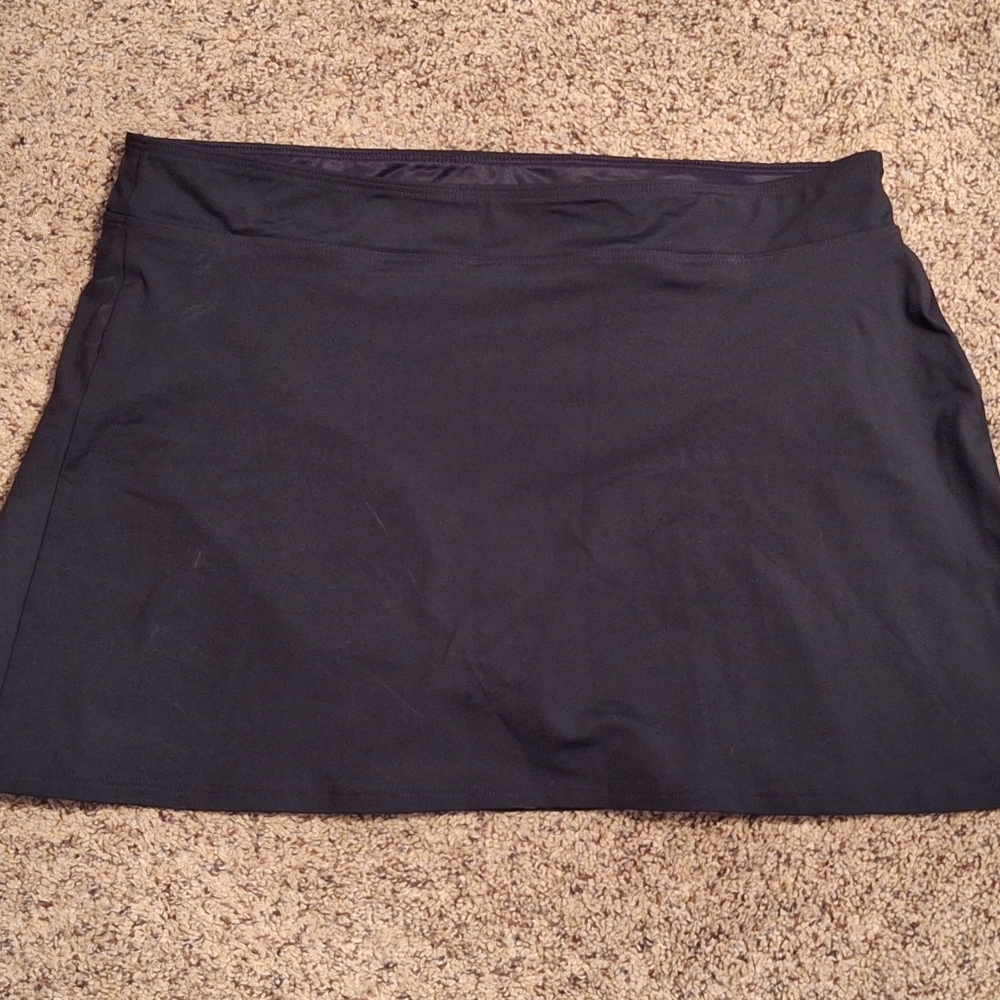 New Women's Black Lands End Swim Skirt Size 16